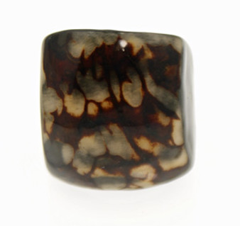 Eco-Chic Tagua Nut Marble Ring - Black
