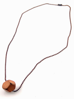 Tagua Jewelry Necklace with Faceted Tagua Chunk - Apricot