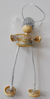 Novelty Ornaments - Hanging Orange Peel Angel - Silver