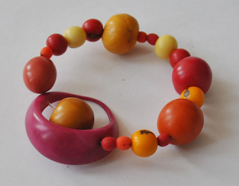 Natures Graffiti Circles in Circles Bracelet - Multi Warm