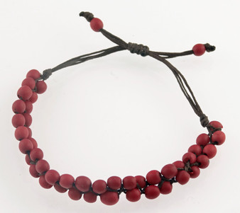 Chirilla Seed Bracelet on Decorative Twine - Red