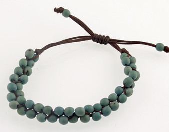Chirilla Seed Bracelet on Decorative Twine - Blue