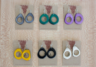 Tagua Doughnut Earrings - Clearance Colors